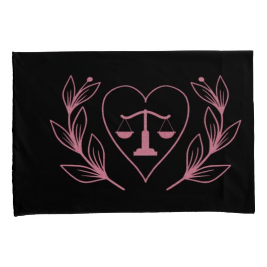 Weegschaal Zodiac Sign en Hart Kussenslopen (Voorkant-Rechts)