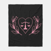 Weegschaal Zodiac Sign en Heart Fleece Deken (Voorkant)