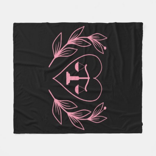 Weegschaal Zodiac Sign en Heart Fleece Deken (Voorkant (Horizontaal))