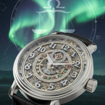 Weegschaal zodiac sign watch, Steampunk, edelstene