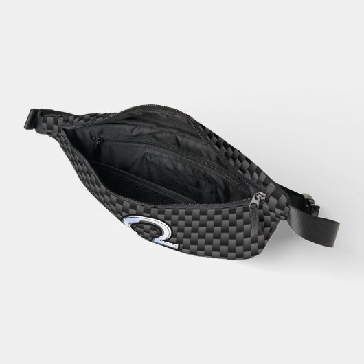 Weegschaal Zodiac teken op zwarte koolstofvezel pr Heuptasje (Open)