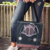 Weegschaal Zodiac Teken Roze en Blauwe Mandala Tote Bag