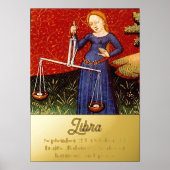 Weegschaal Zodiac Teken Schalen Verjaardagsfeest Folie Afdrukken (Voorkant)