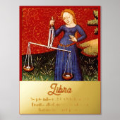 Weegschaal Zodiac Teken Schalen Verjaardagsfeest Folie Afdrukken (Voorkant)