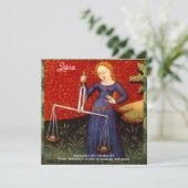 Weegschaal Zodiac Teken Schalen Verjaardagsfeest Kaart (Staand voorkant)