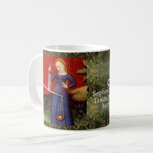 Weegschaal Zodiac Teken Schalen Verjaardagsfeest Koffiemok (Voorkant links)