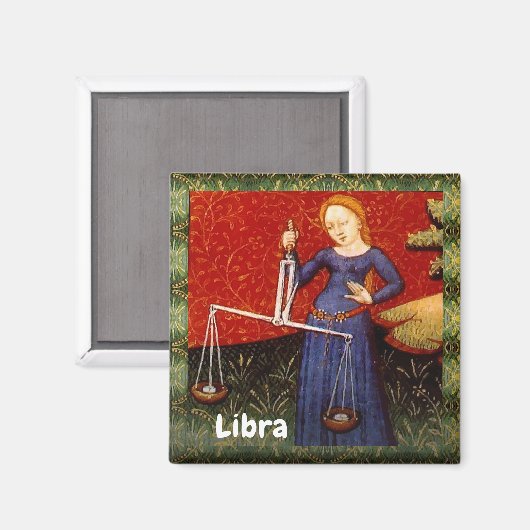 Weegschaal Zodiac Teken Schalen Verjaardagsfeest Magneet (Voorkant / Achterkant)