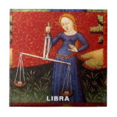Weegschaal Zodiac Teken Schalen Verjaardagsfeest Tegeltje (Voorkant)