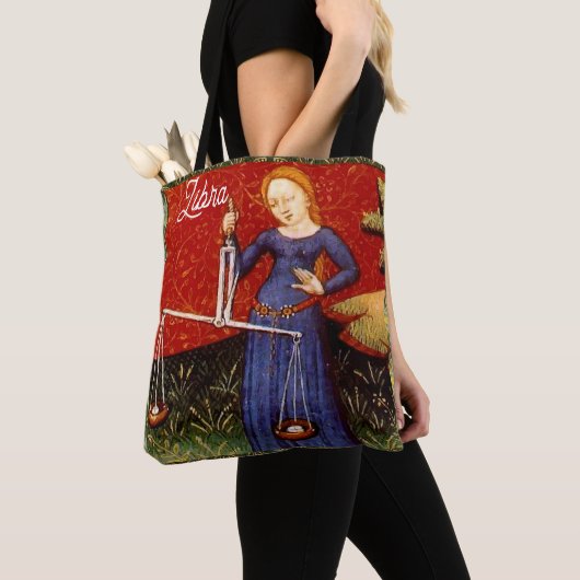 Weegschaal Zodiac Teken Schalen Verjaardagsfeest Tote Bag (Dichtbij)