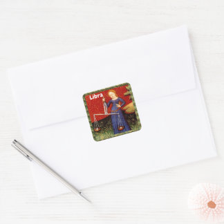 Weegschaal Zodiac Teken Schalen Verjaardagsfeest Vierkante Sticker