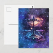 Weegschaal Zodiac Teken Waterverf Ontwerp Briefkaart (Voorkant / Achterkant)