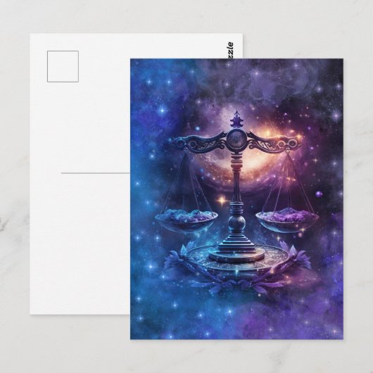 Weegschaal Zodiac Teken Waterverf Ontwerp Briefkaart (Voorkant / Achterkant)