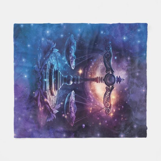 Weegschaal Zodiac Teken Waterverf Ontwerp Fleece Deken (Voorkant (Horizontaal))
