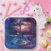 Weegschaal Zodiac Teken Waterverf Ontwerp Papieren Bordje (Feest)