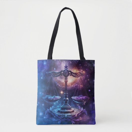 Weegschaal Zodiac Teken Waterverf Ontwerp Tote Bag (Voorkant)