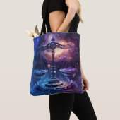 Weegschaal Zodiac Teken Waterverf Ontwerp Tote Bag (Dichtbij)