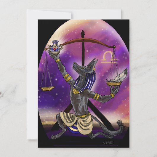 Weegschaal Zodiac uitnodigingen (Voorkant)