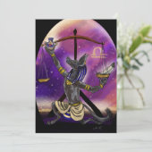 Weegschaal Zodiac uitnodigingen (Staand voorkant)