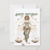 Weegschaal zodiac verjaardagskaart kaart (Voorkant)