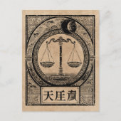 Weegschaal Zodiac Wabi Sabi Art |  schaalontwerp Briefkaart (Voorkant)