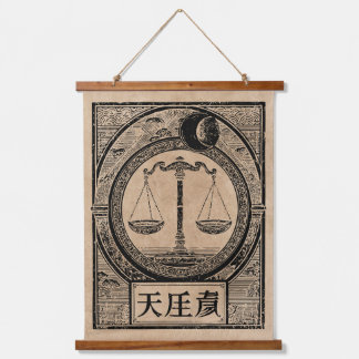 Weegschaal Zodiac Wabi Sabi Art |  schaalontwerp Hangend Wandkleed