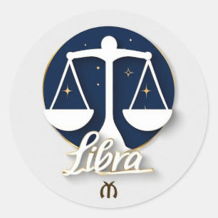 ⚖️ Weegschaal Zodiac Weegschaal Balans Symbool Min Ronde Sticker