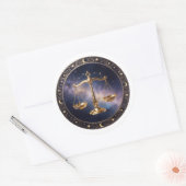 Weegschaal Zodiac Weegschaal Ronde Sticker (Envelop)