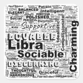 Weegschaal Zodiac Word Cloud Inspiratie Vierkante Sticker (Voorkant)