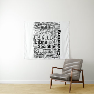 Weegschaal Zodiac Word Cloud Inspiratie Wandkleed