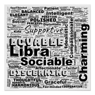 Weegschaal Zodiac Word Cloud Inspiration Glossy Perfect Poster