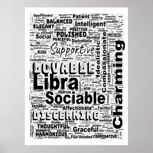 Weegschaal Zodiac Word Cloud Inspiration Jumbo Poster