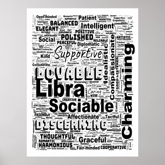 Weegschaal Zodiac Word Cloud Inspiration Jumbo Poster (Voorkant)