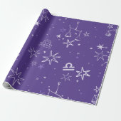 Weegschaal Zodiac Wrapping Paper Cadeaupapier (Uitgerold)