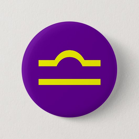 WEEGSCHAAL, ZODIAKTEKEN RONDE BUTTON 5,7 CM (Voorkant)