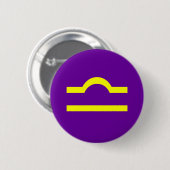 WEEGSCHAAL, ZODIAKTEKEN RONDE BUTTON 5,7 CM (Voorkant /achterkant)