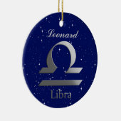 Weegschaal Zonneteken Symbool met Naam Keramisch Ornament (Rechts)