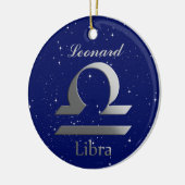 Weegschaal Zonneteken Symbool met Naam Keramisch Ornament (Links)