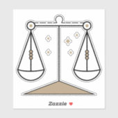Weegschalen Luchtteken zwart astrologisch symbool Sticker (Vel)