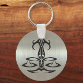 Weegschalen Silhouette over het metallisch effect Sleutelhanger (Voorkant)