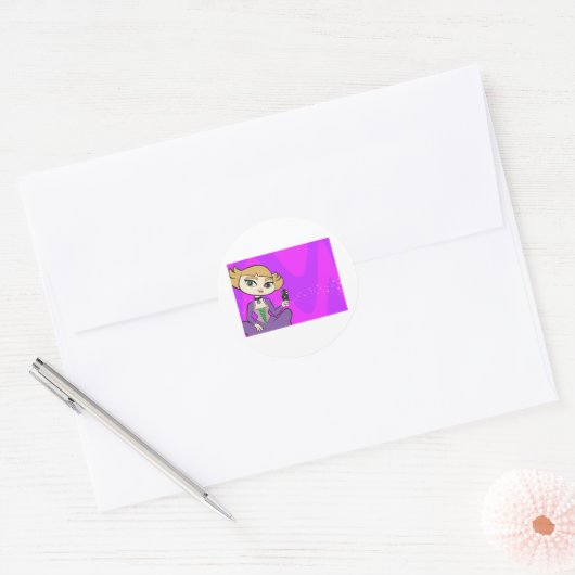 Weegschotkers Ronde Sticker (Envelop)