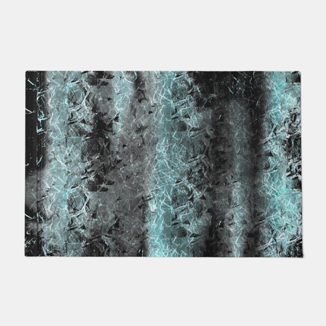 Weegvezelige vezelstructuur in lichtblauw deurmat (Voorkant)