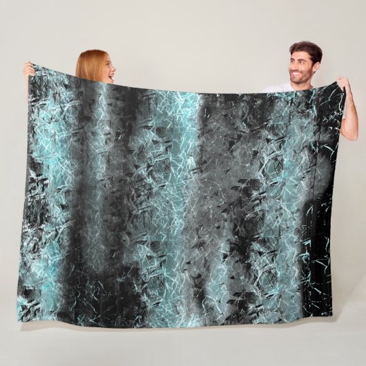 Weegvezelige vezelstructuur in lichtblauw fleece deken (In situ)