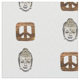 Weegvloed en Sephia Buddha Print Fabric Stof