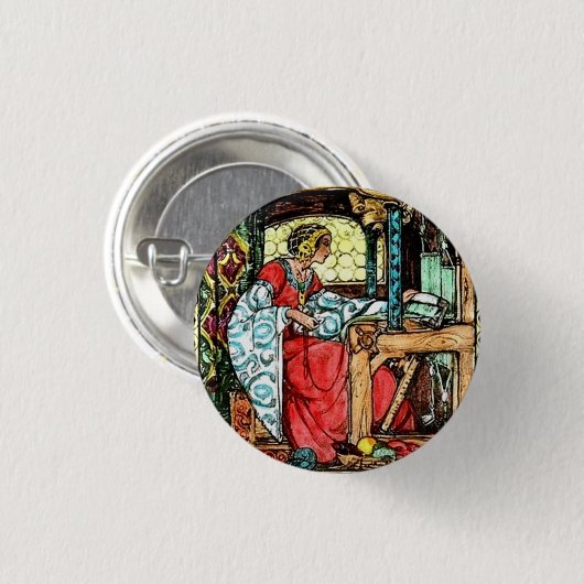 Weegvrouw Ronde Button 3,2 Cm (Voorkant /achterkant)