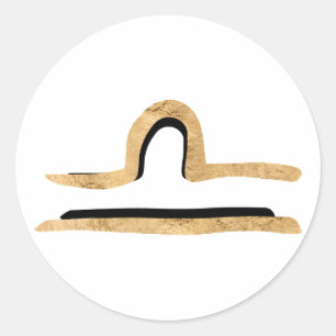 Weegzwarte goudtextuur Zandastrologie symbool Ronde Sticker