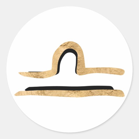 Weegzwarte goudtextuur Zandastrologie symbool Ronde Sticker (Voorkant)