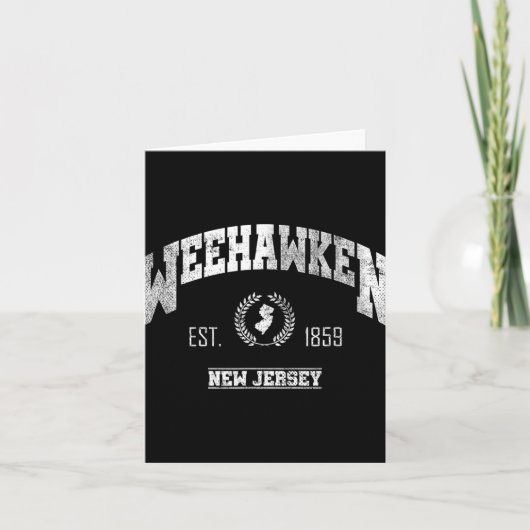 Weehawken Nj New Jersey Vintage Throwback Kaart (Voorkant)