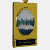 Weehawken stoomveerboot 1868 verguld banner ornament (Rechts)