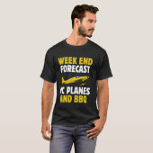 Week End Forecast RC Vliegtuigen en BBQ Barbecue T-shirt (Voorkant volledig)