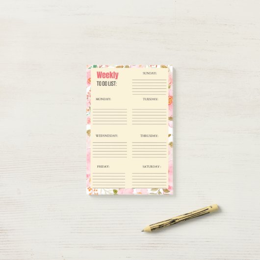 WEEK OM LIJST TE DOEN: POST-IT® NOTES (Op bureau)